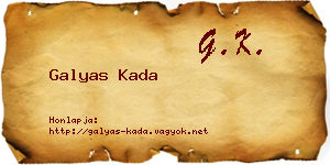 Galyas Kada névjegykártya